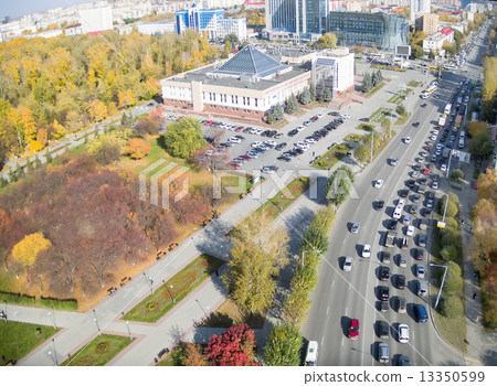 Aerial view on Melnikayte street in Tyumen. Russia 13350599