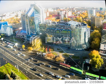 Gazprom building and Respubliki street. Tyumen 13350604