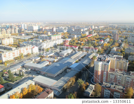 Tyumen city quarters from helicopter. Russia Tyumen city quarters from helicopter. Russia 13350611