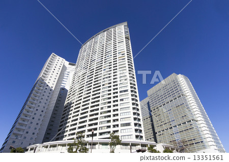 Sunny blue sky Shinagawa looking up at the skyscraper group Sunny blue sky Shinagawa looking up at the skyscraper group 13351561