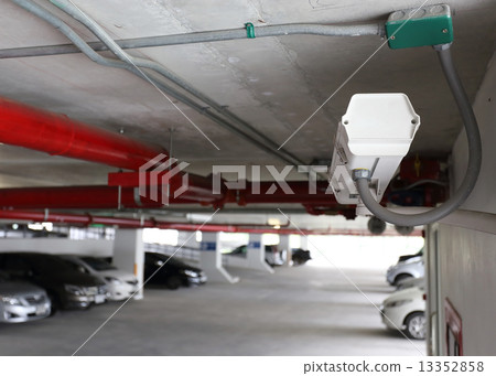 security camera in car parking security camera in car parking 13352858