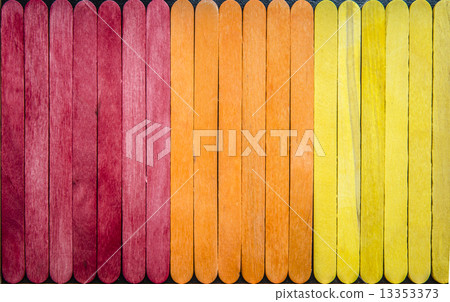 Colorful wooden stripe in three color red orange and yellow Colorful wooden stripe in three color red orange and yellow 13353373