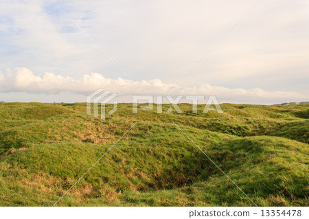 The trenches and craters on battlefield of Vimy ridge 13354478