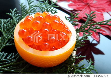 Ikura fish egg soaked in soy sauce 13356924