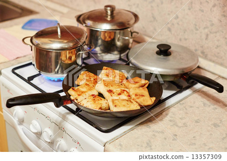 Traditional Russian fried stuffed pancakes 13357309