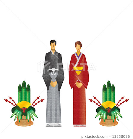 Kadomatsu people kimono couple 13358056