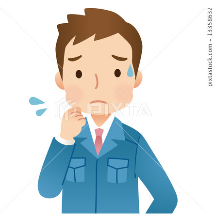 有困惑的神色的男性工作者 有困惑的神色的男性工作者 13358632