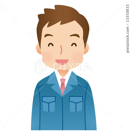 男工穿著工作服 男工穿著工作服 13358633