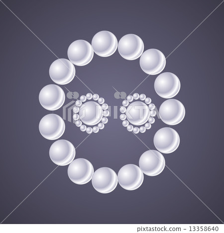 Design classic pearl jewelry on gray background 13358640