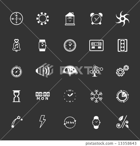 Design time and direction line icons on gray background Design time and direction line icons on gray background 13358643