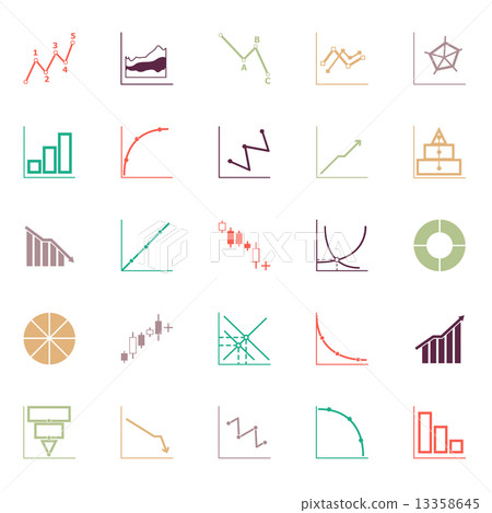 Economic and investment diagram line icon flat color 13358645