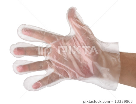 Hand in  plastic glove 13359863