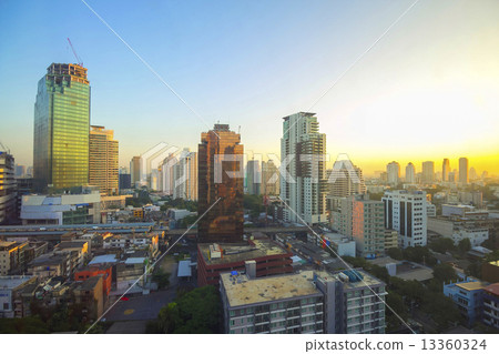 Cityscape view in the morning at Bangkok 13360324