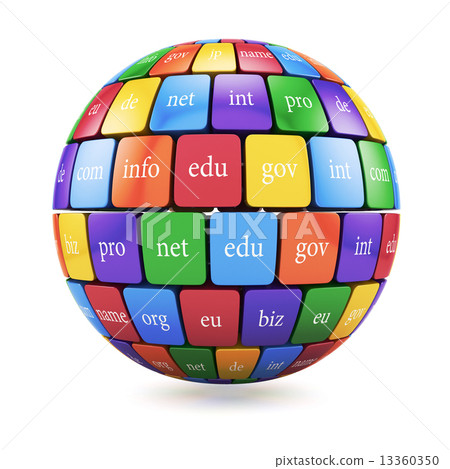 View of group color cubes in the sphere spape domain names 13360350