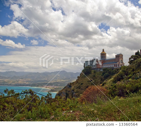 Shrine of Our Lady and Tindari gulf, Sicily, Italy 13360564