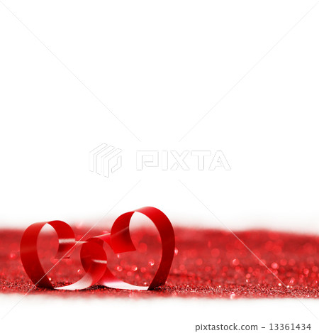 Red heart ribbon bow Red heart ribbon bow 13361434