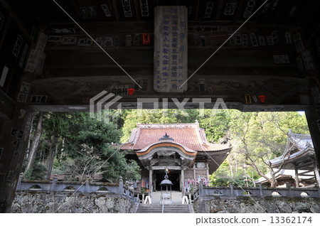[Shikoku 88 temples] No. 43, Akashiji Temple, main hall seen through the temple gate, Seiyo City, Ehime Prefecture 13362174