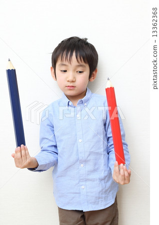 Child with big pencil (infant) Child with big pencil (infant) 13362368