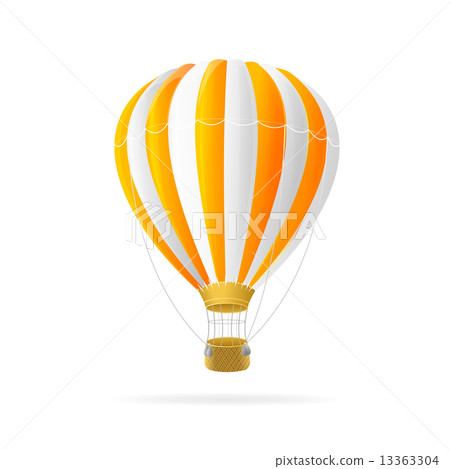Vector white and orange hot air ballon isolated Vector white and orange hot air ballon isolated 13363304