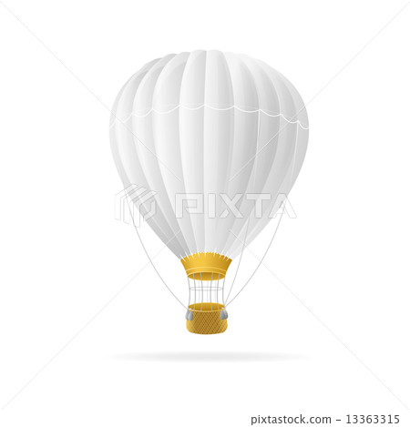 Vector white hot air ballon isolated 13363315