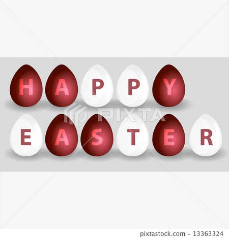 happy easter from red and white eggs eps10 13363324