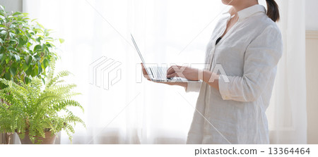 Personal computer and female 13364464