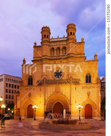 Cathedral of Saint Mary at Castellon de la Plana in evening 13370290