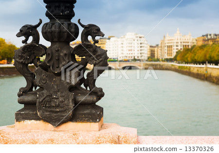 Close up of Maria Cristina bridge over Urumea  in Sant Sebastian 13370326
