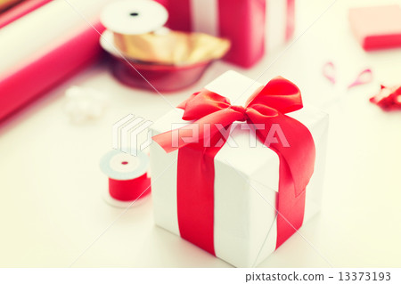 close up of christmas presents 13373193