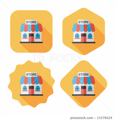Building shop store flat icon with long shadow,eps10 Building shop store flat icon with long shadow,eps10 13376024