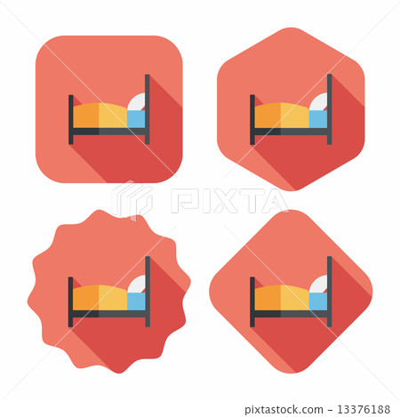Hotel flat icon with long shadow Hotel flat icon with long shadow 13376188