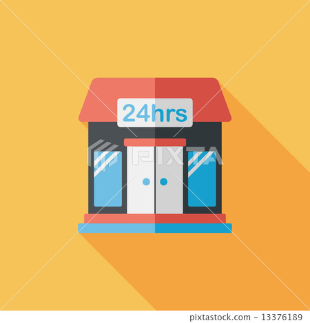 Building convenient store flat icon with long shadow,eps10 Building convenient store flat icon with long shadow,eps10 13376189
