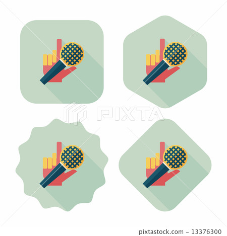 Microphone flat icon with long shadow,eps10 - Stock Illustration ...