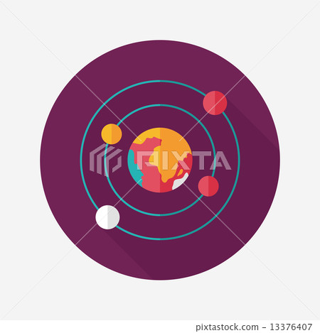 Space planet flat icon with long shadow,eps10 - Stock Illustration ...