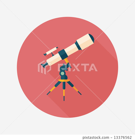 Space Telescope flat icon with long shadow,eps10 Space Telescope flat icon with long shadow,eps10 13376562