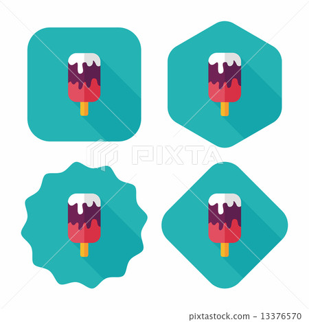 ice cream flat icon with long shadow,eps10 13376570