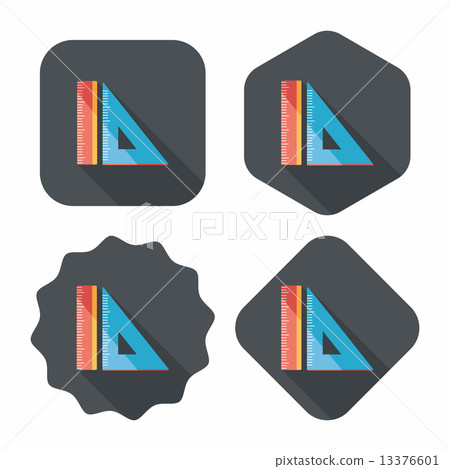 Ruler flat icon with long shadow,eps10 Ruler flat icon with long shadow,eps10 13376601