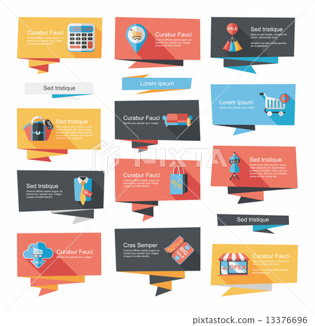 shopping banner flat design background set, eps10 shopping banner flat design background set, eps10 13376696
