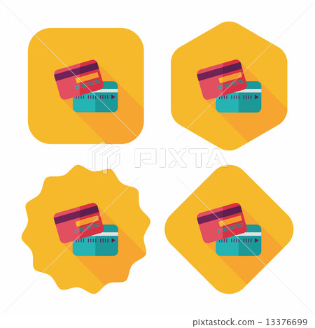 credit card flat icon with long shadow credit card flat icon with long shadow 13376699