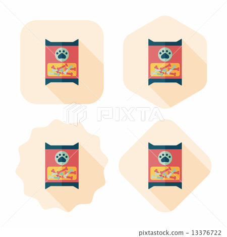 Pet dog food package flat icon with long shadow,eps10 13376722
