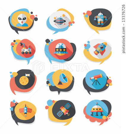 Space speech bubble flat design background set, eps10 13376726
