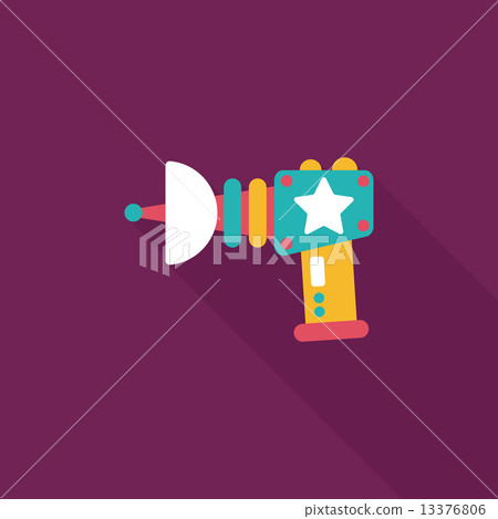 Space gun flat icon with long shadow,eps10 Space gun flat icon with long shadow,eps10 13376806