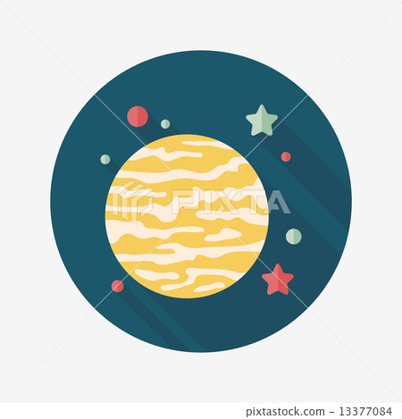 Space planet flat icon with long shadow,eps10 13377084