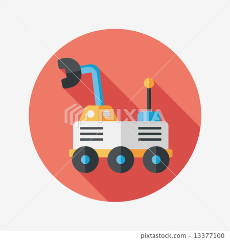 Space Rover flat icon with long shadow,eps10 13377100
