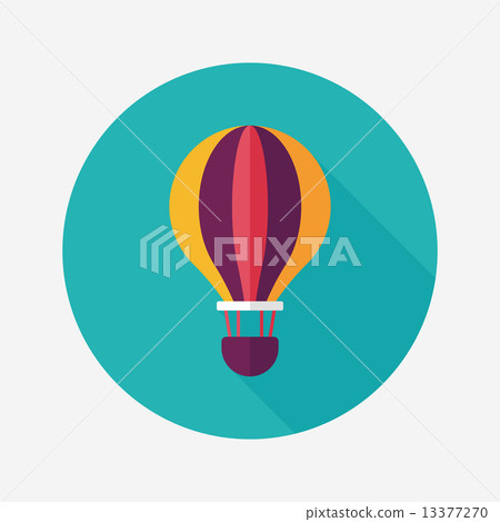 Transportation hot air ballon flat icon with long shadow,eps10 13377270