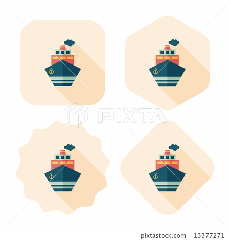 Transportation ship flat icon with long shadow,eps10 13377271