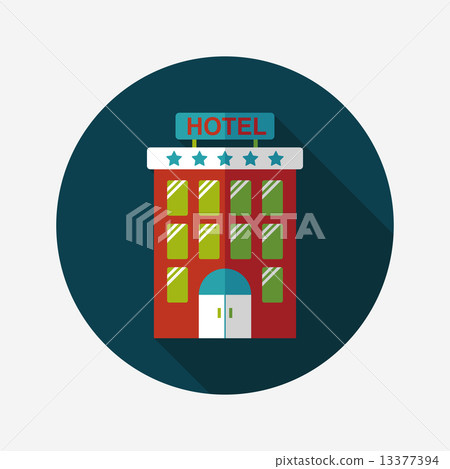 Building hotel flat icon with long shadow,eps10 Building hotel flat icon with long shadow,eps10 13377394
