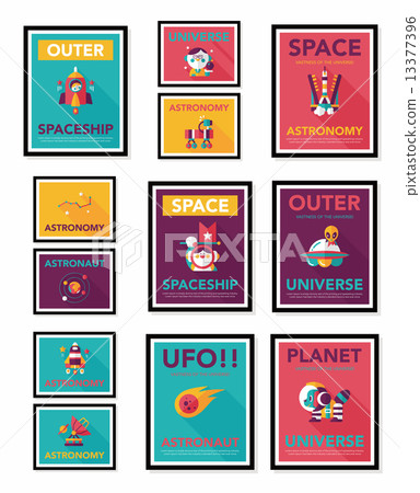 Space poster banner flat design background set, eps10 Space poster banner flat design background set, eps10 13377396