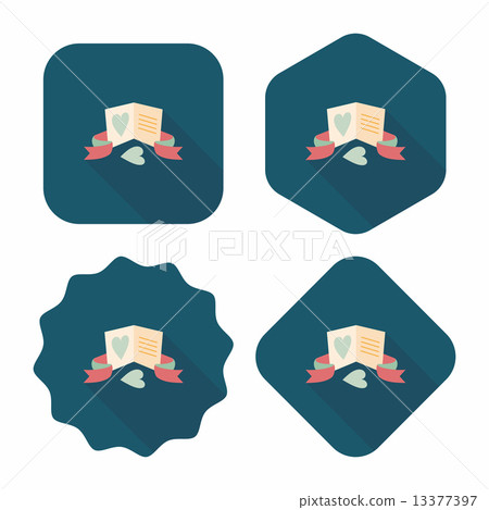 Valentine's day love letter flat icon with long shadow,eps10 Valentine's day love letter flat icon with long shadow,eps10 13377397