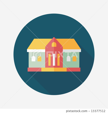 Building flat icon with long shadow,eps10 - Stock Illustration ...